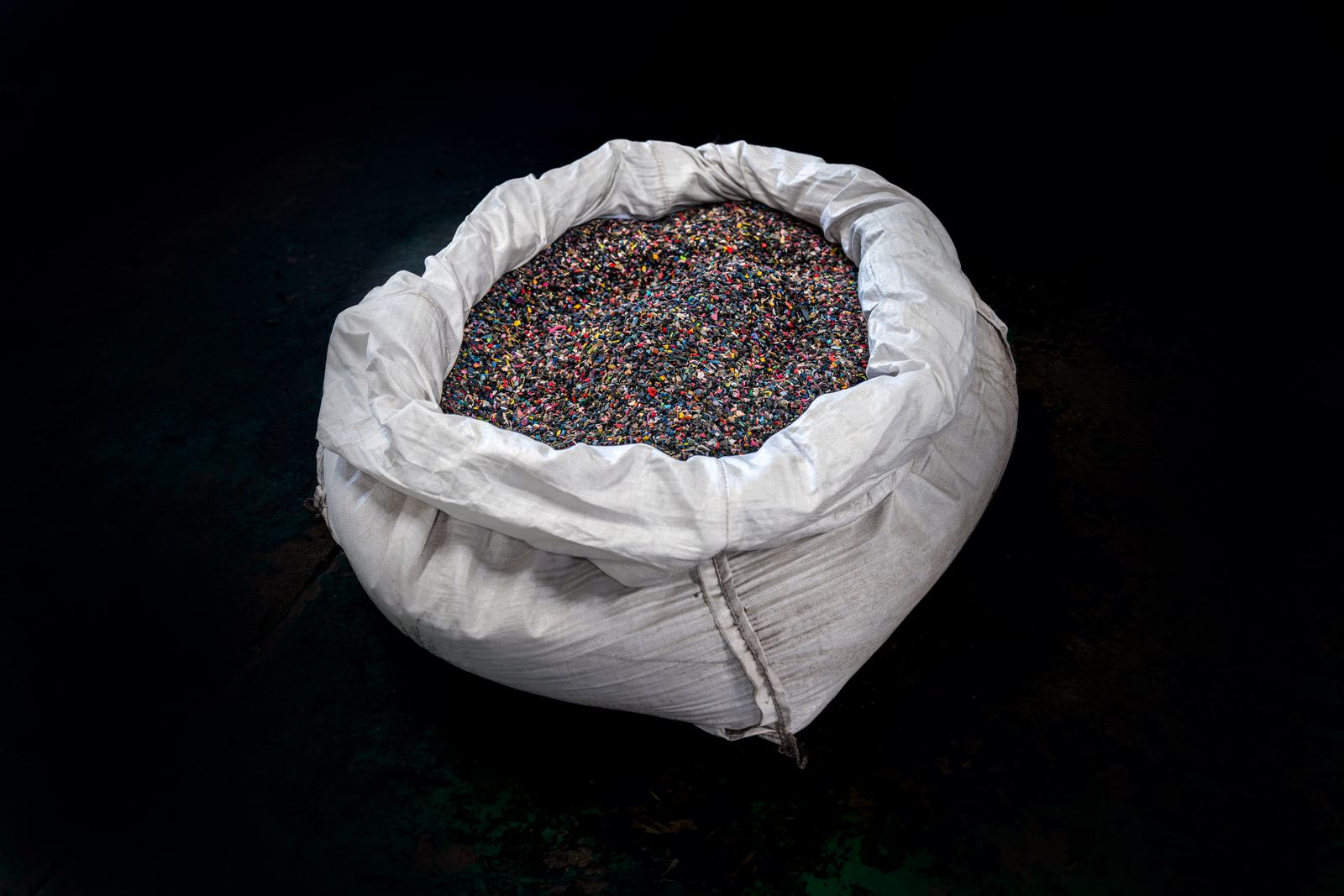 Sack of recovered granulate